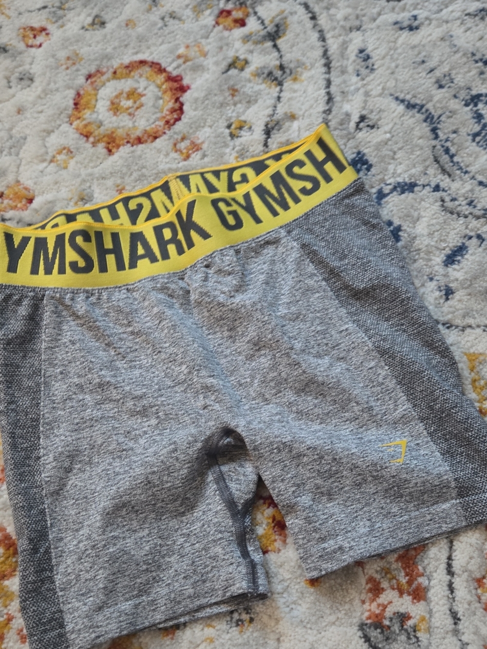 Gymshark  Gray Shorts with Yellow Branded Waistband